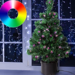 Merkloos Kunstkerstboom - 65 X 35 Cm - Groen - Met Verlichting Discount