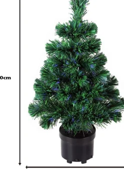 Merkloos Kunstkerstboom - 65 X 35 Cm - Groen - Met Verlichting Discount