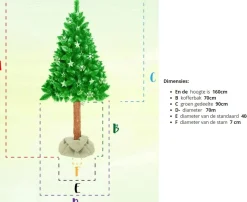 Viking Choice Kunstkerstboom 160 Cm - Met Houten Stam - Sneeuw En Dennenappels Store