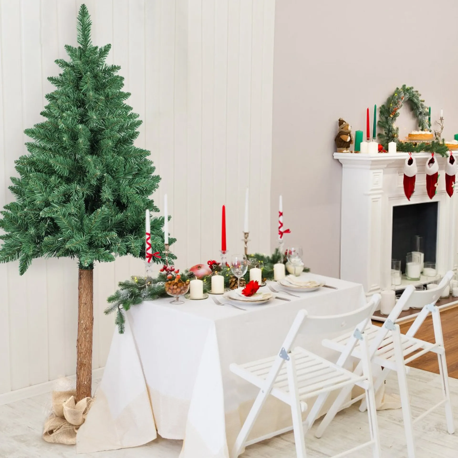 Viking Choice Kunstkerstboom 160 Cm - Spar Met Houten Stam Best Sale