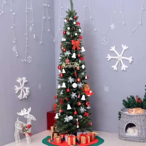 Merkloos Kunstkerstboom - Smalle Kunstkerstboom - Smalle Kerstboom - 180 Cm Clearance