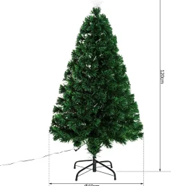 ChristmasGoodz Kunstkerstboom Met Glasvezel Verlichting En Decoratie - Kerstboom - Kerst - Led - 120 Cm Hot