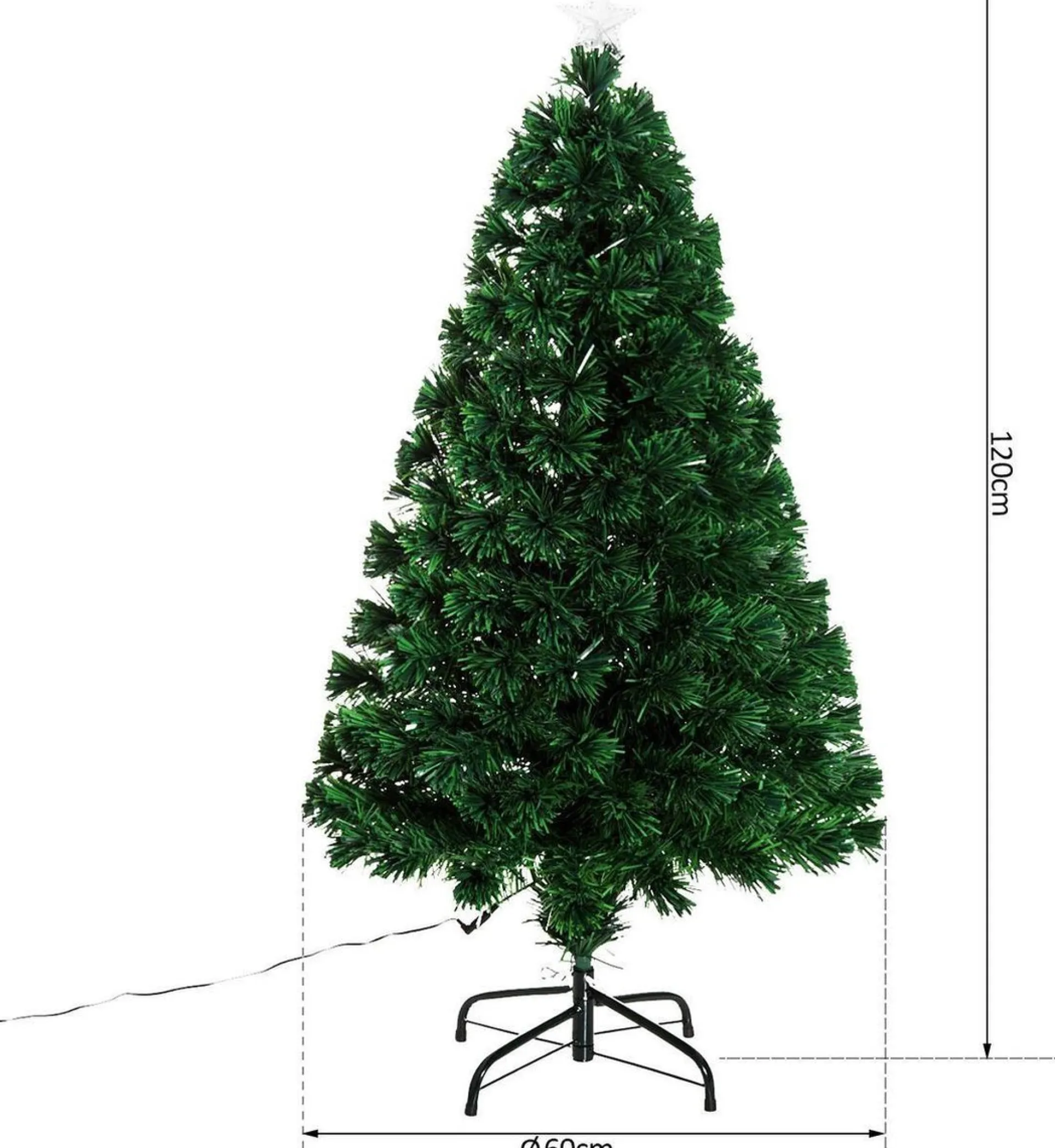 ChristmasGoodz Kunstkerstboom Met Glasvezel Verlichting En Decoratie - Kerstboom - Kerst - Led - 120 Cm Hot