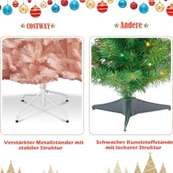 Costway Kunstkerstboom Metalen Standaard - Pvc Naalden - Kerstmis - Kerstboom - 180 Cm Discount