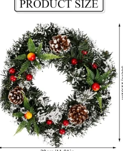 Selwo Kerstkransen></noscript>Kunstkerstkrans Voor De Voordeur, Kerstslinger, 30 Cm, Kerstkrans, Deurkrans, Bessenkrans, Kerstdecoratie Voor Deuren, Bomen, Muren En Ramen