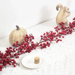 Selwo Guirlandes></noscript>Kunstmatige Rode Bessenslinger, Bessenslinger, Bourgogne Bessen Slinger Voor Kerstdecoratie