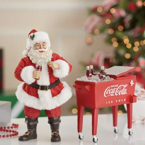 Kurt S. Adler Kerstbeelden> -Coca-Cola® Fabriche Santa + Table Cooler