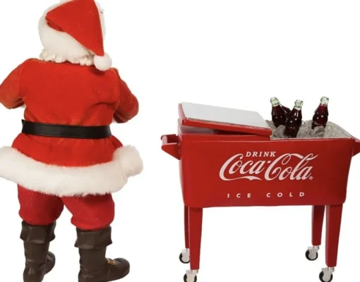 Kurt S. Adler Kerstbeelden> -Coca-Cola® Fabriche Santa + Table Cooler