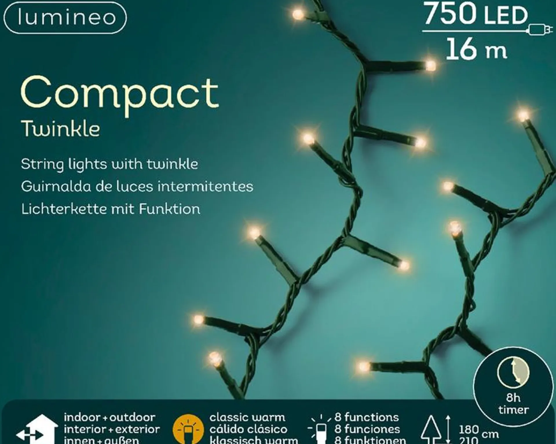 Lumineo Led Compact Twinkle Buiten 1600Cm-750L Groen/Klassiek Warm 16 M Hot