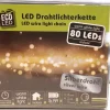 Eco-Led Led Draad Verlichting - 80 Leds - 8 Meter - Warm Wit - Werkt Op Batterij - Voor Binnen - Timer - Kerst Verlichting - Licht Slinger - Voordeel Set 2 X Clearance