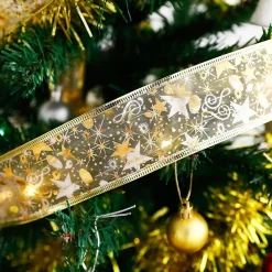 Merkloos Led Kerstboom Licht Lint- 5 Meter 50 Led Lichtjes-Werkt Op Batterij-Kerstdecoratie-Warm Wit Licht-Goud Clearance