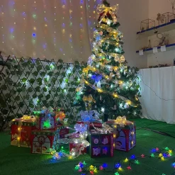 Merkloos Led Kerstboom Licht Lint- 5 Meter 50 Led Lichtjes-Werkt Op Batterij-Kerstdecoratie-Warm Wit Licht-Goud Clearance