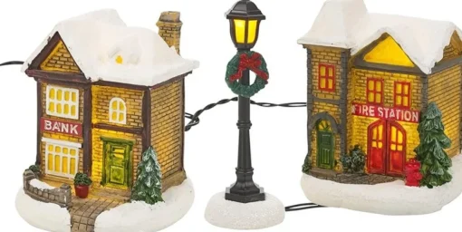 Banzaa Kerststallen>Led Kerstdorp Verlichting Lantaarn Set 3 Stuks