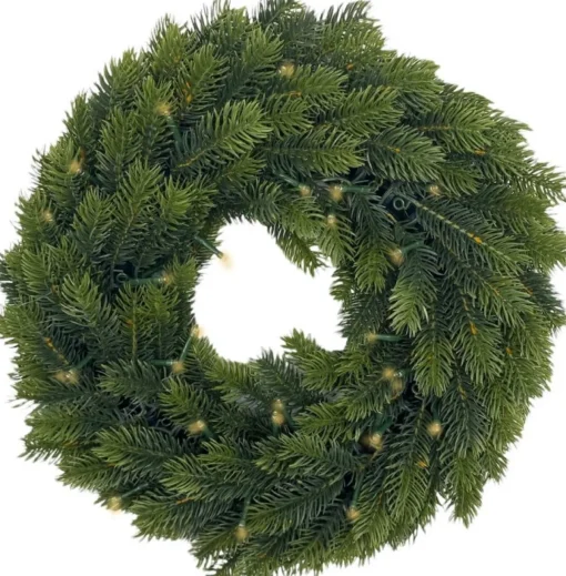 Basic Kerstkransen>Led Kerstkrans 40Cm - Dennenkrans - Groen