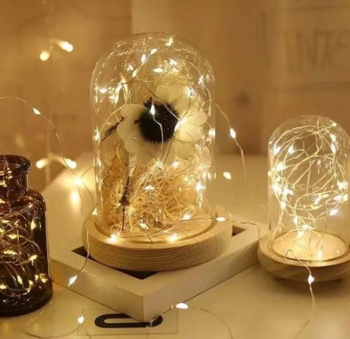 Wondersathome Kersthanger>Led Lampjes - Kerstlampjes - Kerstverlichting - 20 Warm Wit Lampjes - 2 Meter - Inclusief Batterijen - Lichtsnoer - Sfeerverlichting - Draadverlichting -