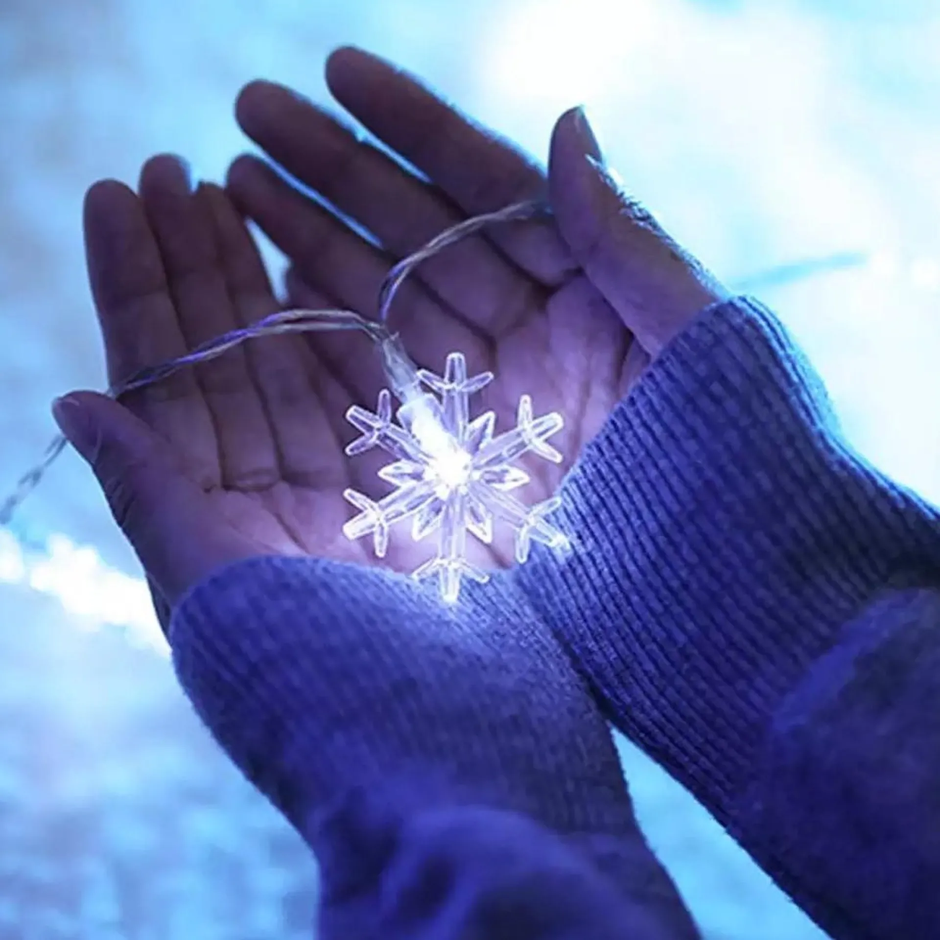 Brill-ligfut Led Lampjes Slinger - Sneeuwvlokken - 6 Meter - 40 Lichtjes - Wit Licht - Kerst - Winter - Lichtsnoer Op Batterij Cheap