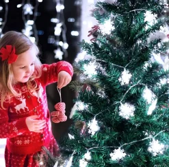 Brill-ligfut Led Lampjes Slinger - Sneeuwvlokken - 6 Meter - 40 Lichtjes - Wit Licht - Kerst - Winter - Lichtsnoer Op Batterij Cheap