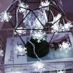 Brill-ligfut Led Lampjes Slinger - Sneeuwvlokken - 6 Meter - 40 Lichtjes - Wit Licht - Kerst - Winter - Lichtsnoer Op Batterij Cheap