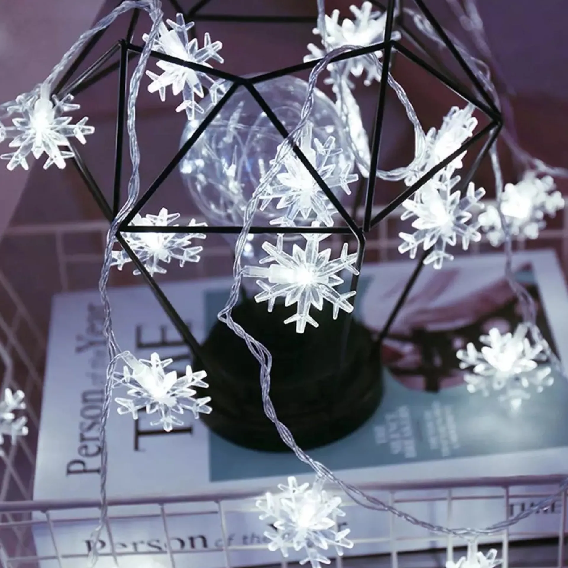 Brill-ligfut Led Lampjes Slinger - Sneeuwvlokken - 6 Meter - 40 Lichtjes - Wit Licht - Kerst - Winter - Lichtsnoer Op Batterij Cheap