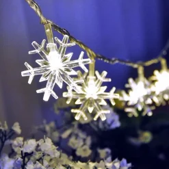 Brill-ligfut Led Lampjes Slinger - Sneeuwvlokken - 6 Meter - 40 Lichtjes - Wit Licht - Kerst - Winter - Lichtsnoer Op Batterij Cheap