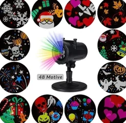 Merkloos Led Laser Licht Projector | 72 Motieven | Kerst Verlichting | Verschillende Thema's | Voor Buiten & Binnen | Shop