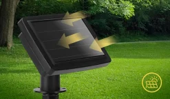 BES LED Led Lichtsnoer Met Zonne-Energie - Dag En Nacht Sensor - Aigi Teron - 0.06W - 11.9 Meter - 100 Led's Meerkleurig - Waterdicht Ip44 - Zwart Online