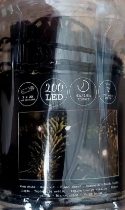 Merkloos Led Snoer, Led Warm Wit, Lichtsnoer, Verlichting - Kerstmis - Sfeer - Decoratie. Outlet