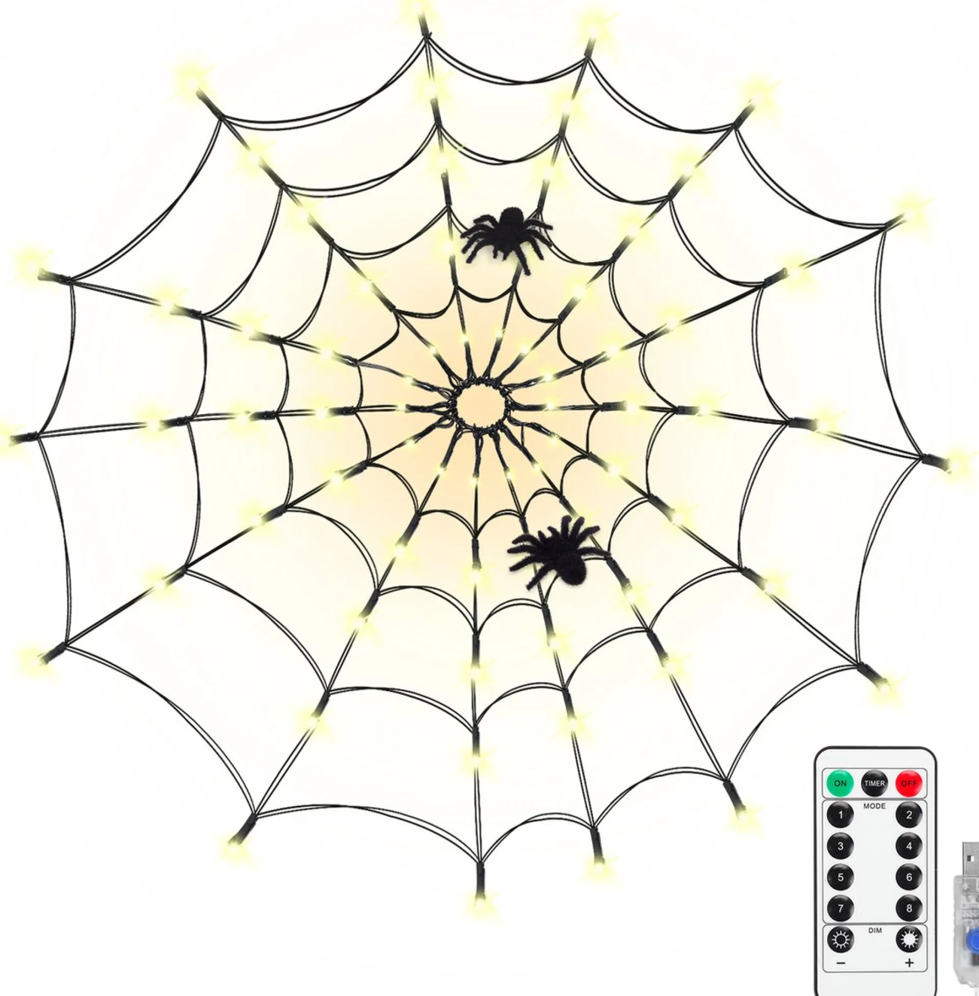 Merkloos Led Spinnenweb Halloween Fairy Lights Usb-Verlichting Duurzaam Griezelig En Mooi Shop