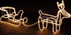 Kerstspullen.com Ledmaxx Lichtslang Led-Rendier Met Slee - 140 X 23 X 65 Cm - Voor Binnen En Buiten New