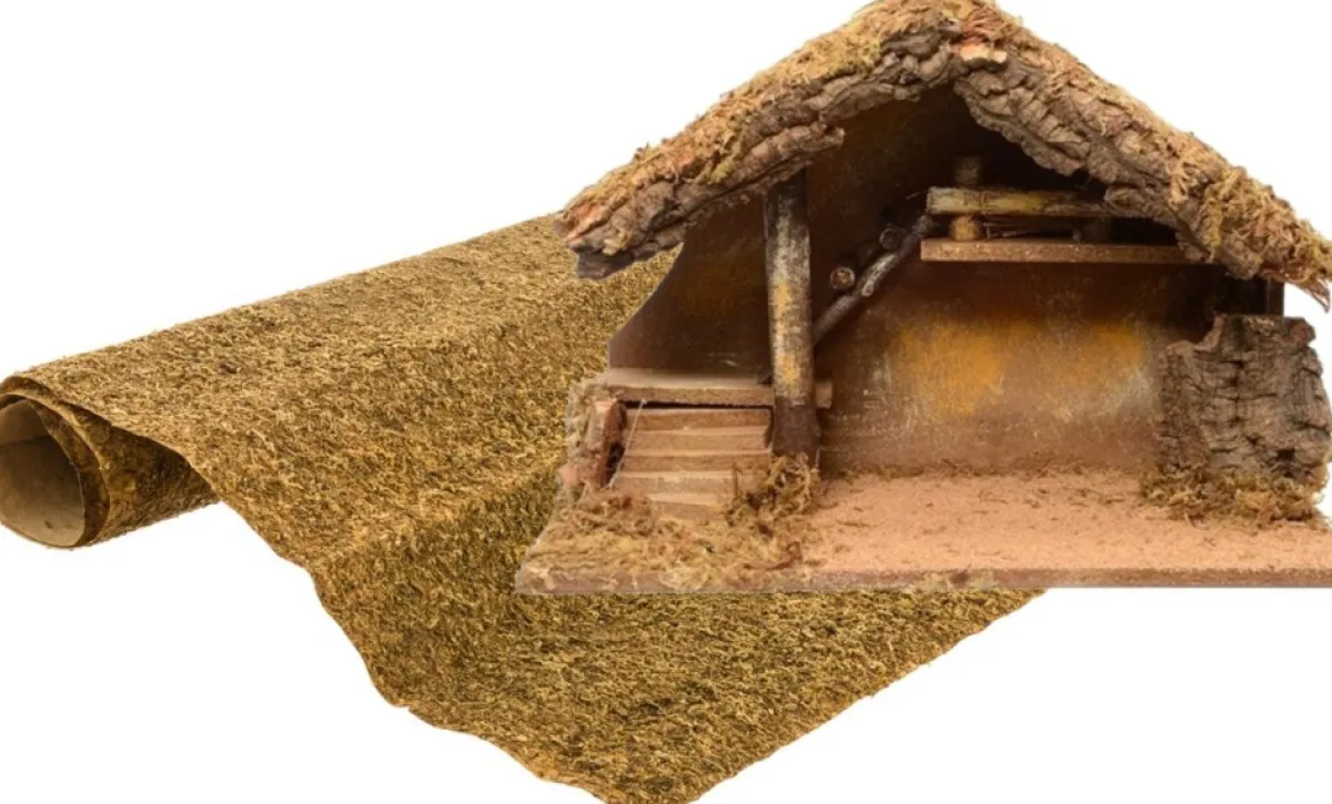 Merkloos Kerststallen>Lege Houten Kerststal Met Ondergrond 39 Cm - Kerststalletjes