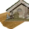 Merkloos Kerststallen>Lege Houten Kerststal Met Ondergrond 42 Cm - Kerststalletjes