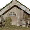 Merkloos Kerststallen>Lege Houten Kerststal/Kerstschuur Zonder Figuren 42 X 19 X 30 Cm