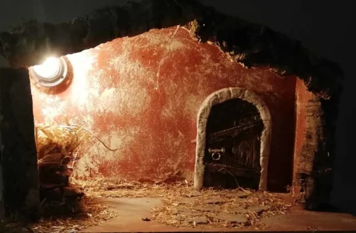 Merkloos Kerststallen>Lege Kerststal Met Licht 39 X 20 X 24 Cm Kerstdecoratie