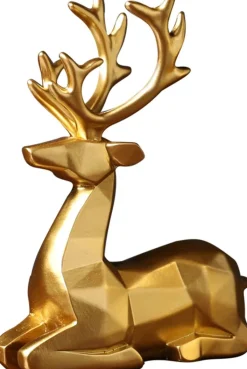 Levabe Kerstbeelden></noscript> - Nordic Kerst Rendier Beeldjes - Herten - Woonkamerdecoratie - Goud - Decoratie - Gouden Decoratie - Set