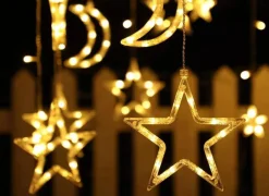 Lichtendirect - Lichtslinger- Kerstverlichting Maan- 3.5 Meter 138 Led- Lichtgrodijn Sfeer Verlichting-Gordijnverlichting -Lichtsnoer Voor Binnen - Ramadan-Suikerfeest Best Sale