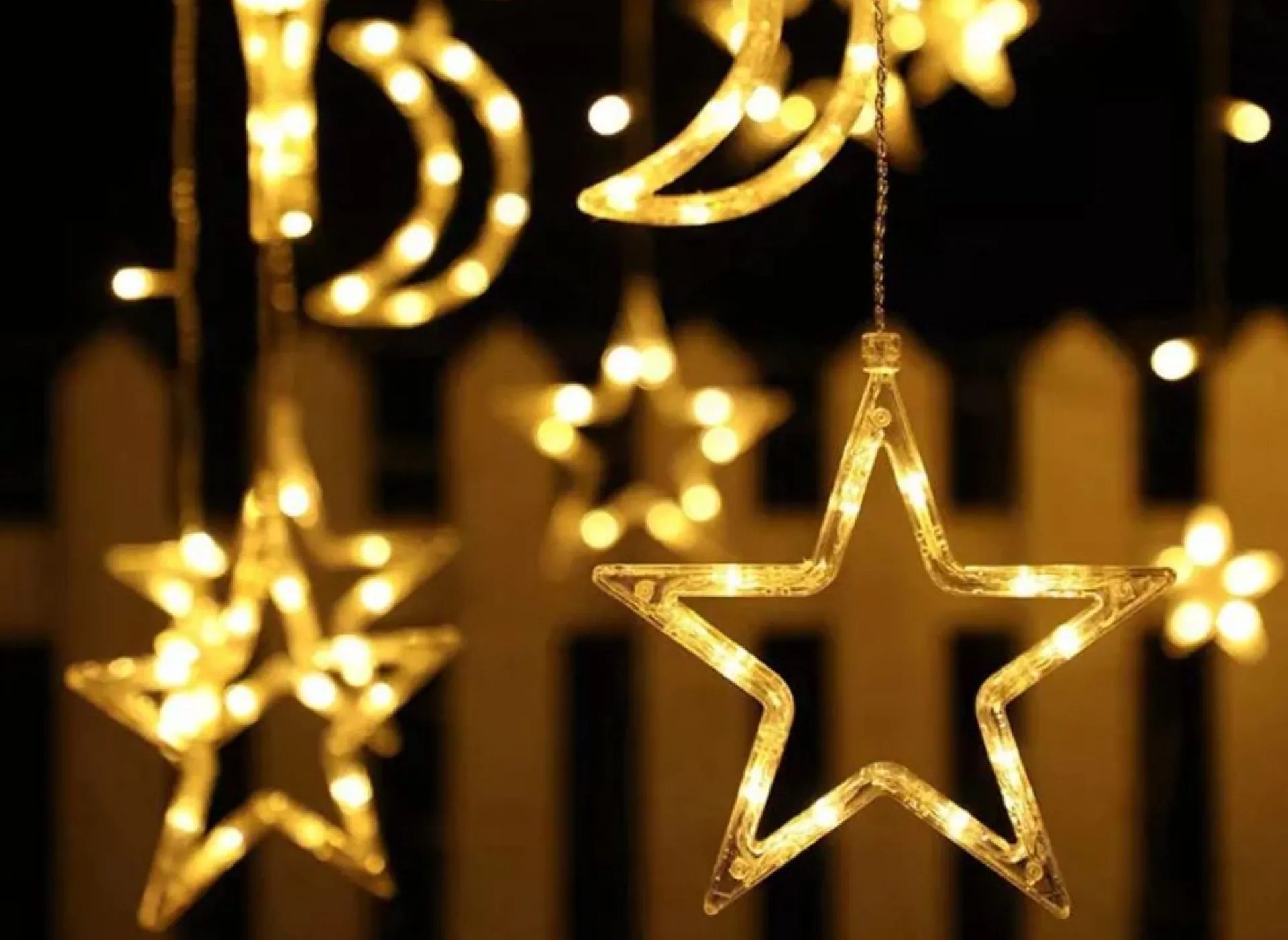 Lichtendirect - Lichtslinger- Kerstverlichting Maan- 3.5 Meter 138 Led- Lichtgrodijn Sfeer Verlichting-Gordijnverlichting -Lichtsnoer Voor Binnen - Ramadan-Suikerfeest Best Sale