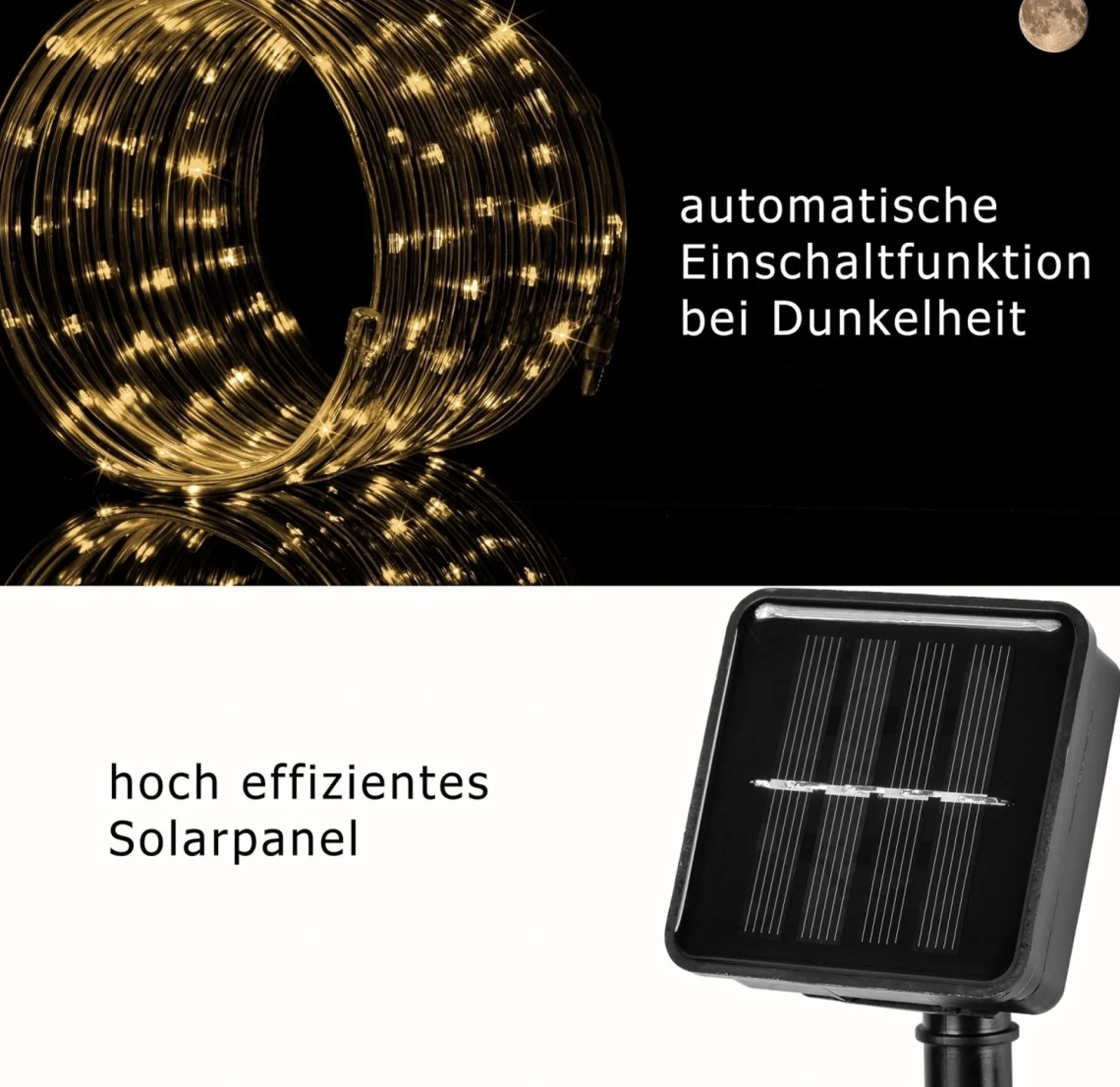 Trend24 Lichtslang Buiten - Kerstverlichting Buiten - Kerstverlichting Binnen - Kerstversiering - Lichtsnoer - Slangverlichting - Voor Binnen En Buiten - Solar - Op Zonne Energie - 10 M - Koud Wit Shop