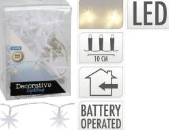 Merkloos Lichtslinger/Lichtsnoer Met 10 Witte Sterretjes Verlichting 100 Cm Op Batterijen Best Sale