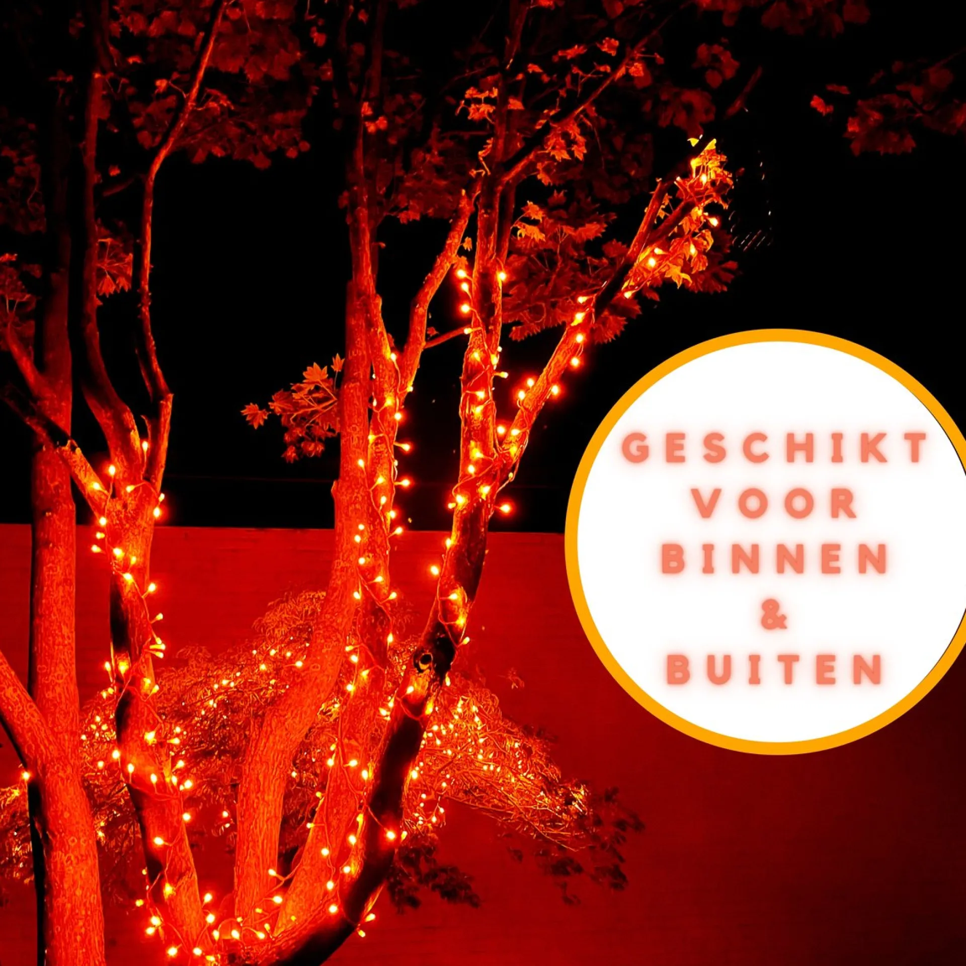 Fienosa Lichtsnoer - Lichtsnoer Oranje - Oranje Feest Artikelen - 200 Lampjes - 8 Meter Snoer - Koningsdag - Oranje Led Slinger - - Wk Vrouwen Voetbal -Feestverlichting - Tuinverlichting - Sfeer Best