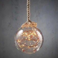Luca lighting Bal Aan Touw Kerstverlichting Met 40 Led Lampjes En Decoratie - H100 X O20 Cm - Transparant Hot
