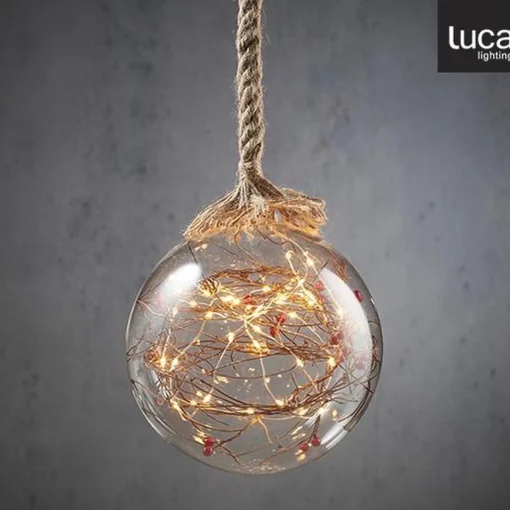 Luca lighting Bal Aan Touw Kerstverlichting Met 40 Led Lampjes En Decoratie - H100 X O20 Cm - Transparant Hot
