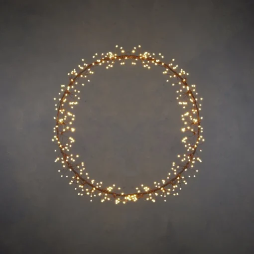 Luca lighting Kerstkransen> Lichtkrans Dandelion Met Warm Witte Led Verlichting - O40 Cm - Bruin