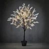 Luca lighting Luca Lightning Boom Met Pot Wit Klassiek Wit 180Led Ip44 En Timer - H120Xd60Cm - Kerst Online