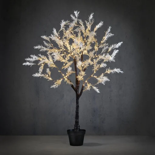 Luca lighting Luca Lightning Boom Met Pot Wit Klassiek Wit 180Led Ip44 En Timer - H120Xd60Cm - Kerst Online