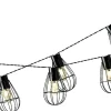 Lumineo - Ijzeren Solar Tuinverlichting Lichtsnoer 8 Lampjes 350 Cm - Voor Buiten - Zwart - Led Best