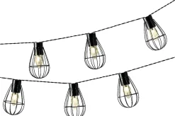 Lumineo - Ijzeren Solar Tuinverlichting Lichtsnoer 8 Lampjes 350 Cm - Voor Buiten - Zwart - Led Best