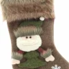 Unique Living Kerstsokken>Luxe 3D Kerstsok - Kerstman - 23 X 46 Cm - Bruin