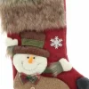 Unique Living Kerstsokken>Luxe 3D Kerstsok - Sneeuwpop - 23 X 46 Cm - Rood
