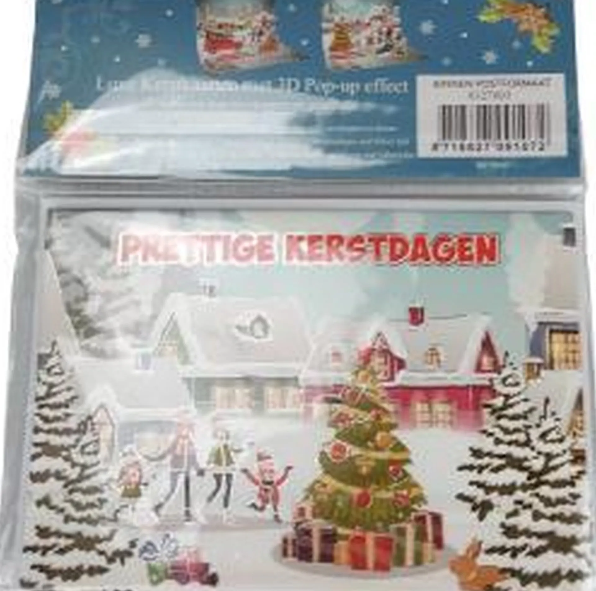 Merkloos Luxe Kerstkaart 3D Pop-Up - Multicolor - A5 Clearance