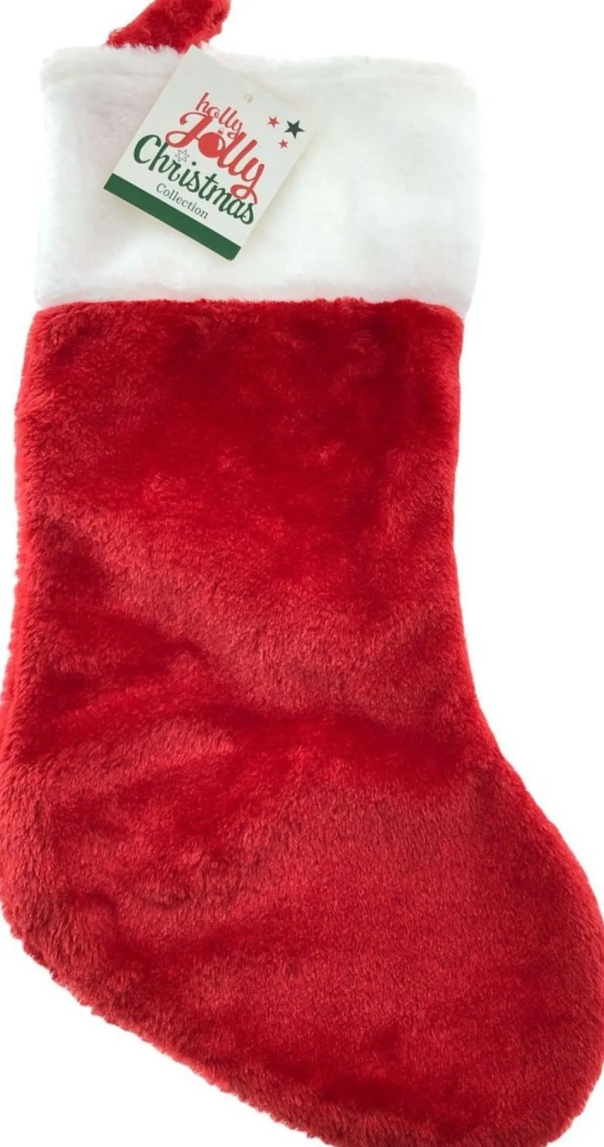 Benza Kerstsokken>Luxe Kerstsok Kerst Sok Met Ophang Lus - 44 X 24 Cm